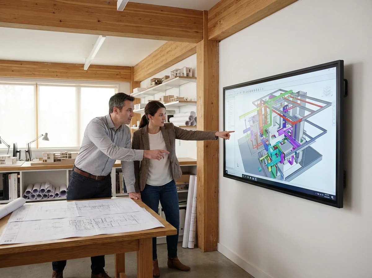 Architects and engineers coordinating disciplines before submission